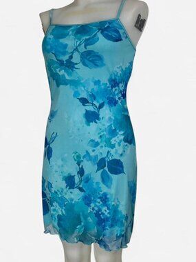 Vintage Blue y2k Hana mesh strappy mini dress